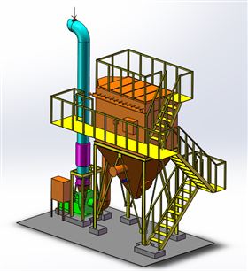 濾袋除塵器設(shè)備三維圖